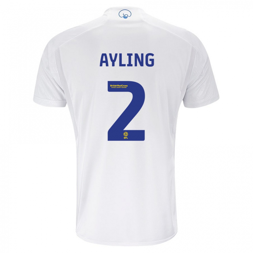Herren Luke Ayling #2 Weiß Heimtrikot Trikot 2023/24 T-Shirt Belgien