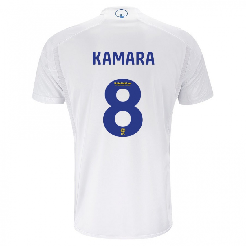 Homme Maillot Glen Kamara #8 Blanc Tenues Domicile 2023/24 T-Shirt Belgique
