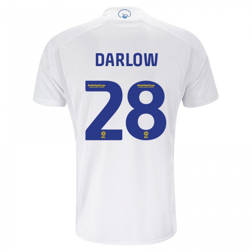 Homme Maillot Karl Darlow #28 Blanc Tenues Domicile 2023/24 T-Shirt Belgique