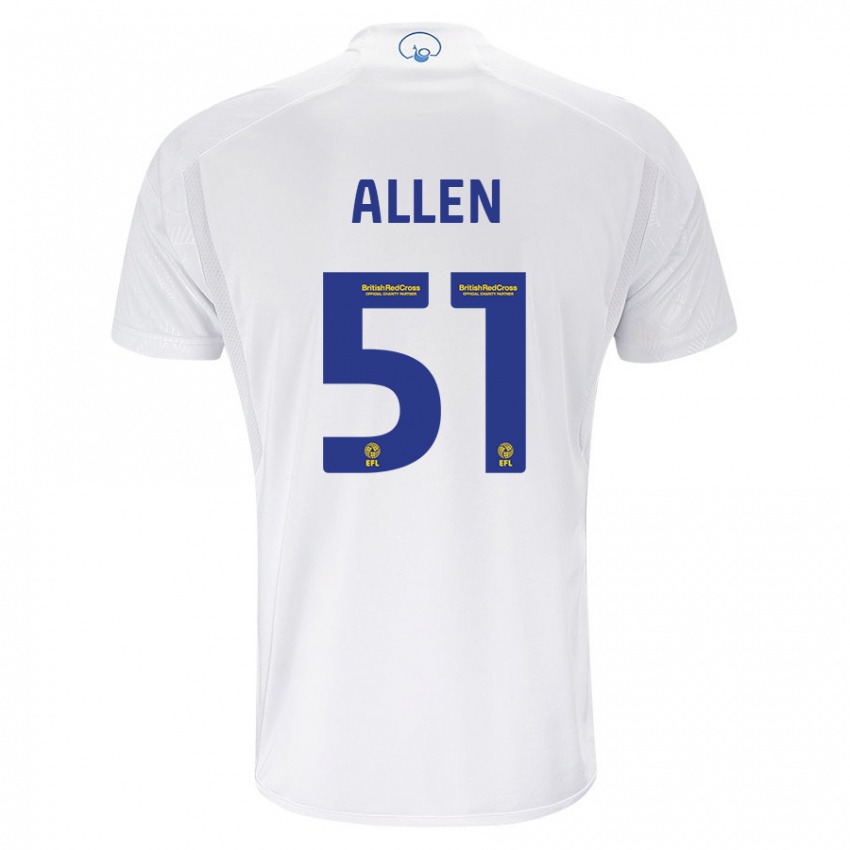 Homme Maillot Charlie Allen #51 Blanc Tenues Domicile 2023/24 T-Shirt Belgique
