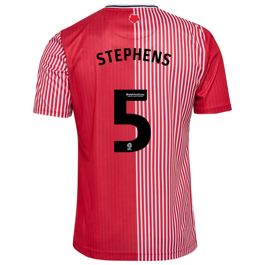 Herren Jack Stephens #5 Rot Heimtrikot Trikot 2023/24 T-Shirt Belgien