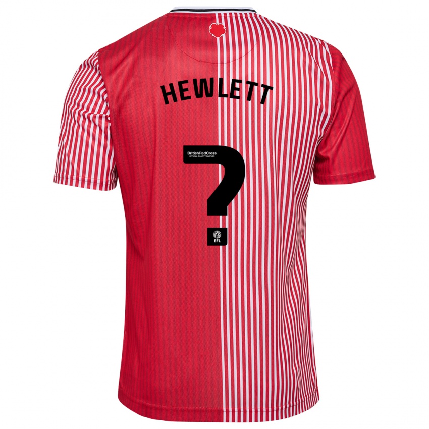 Homme Maillot Jem Hewlett #0 Rouge Tenues Domicile 2023/24 T-Shirt Belgique