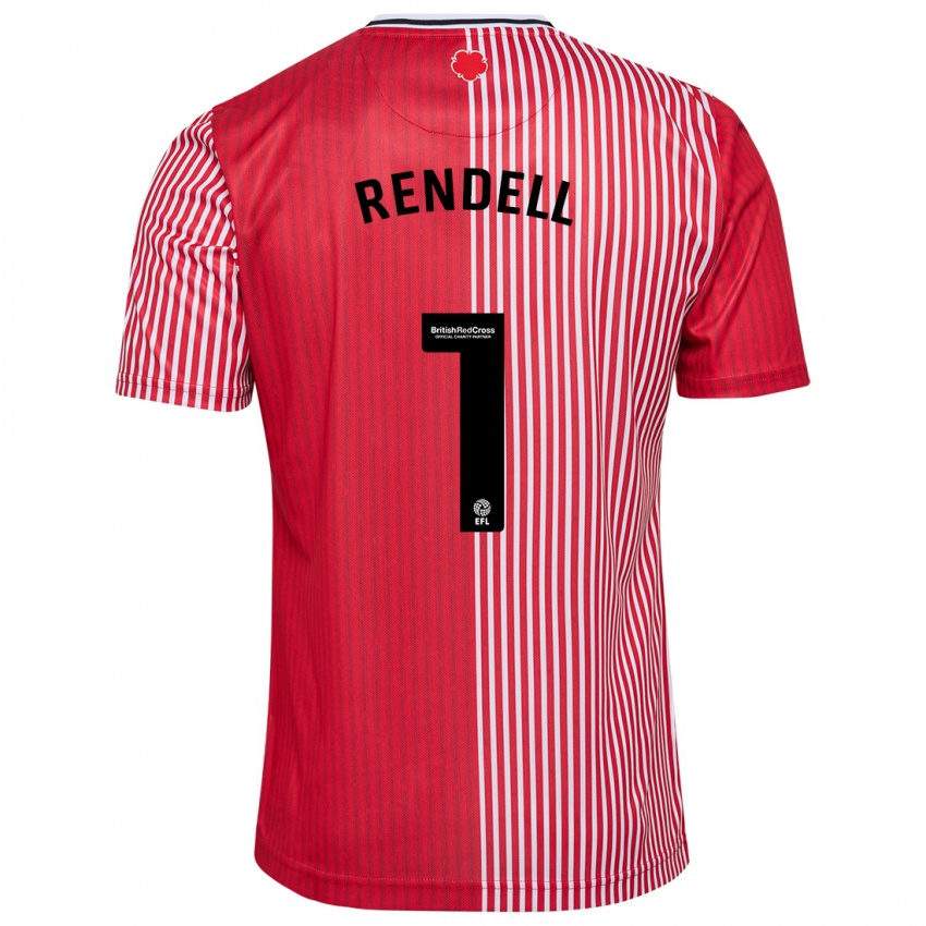 Homme Maillot Kayla Rendell #1 Rouge Tenues Domicile 2023/24 T-Shirt Belgique