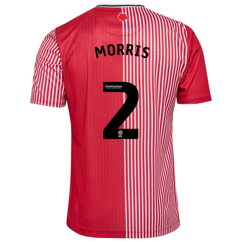 Homme Maillot Ella Morris #2 Rouge Tenues Domicile 2023/24 T-Shirt Belgique