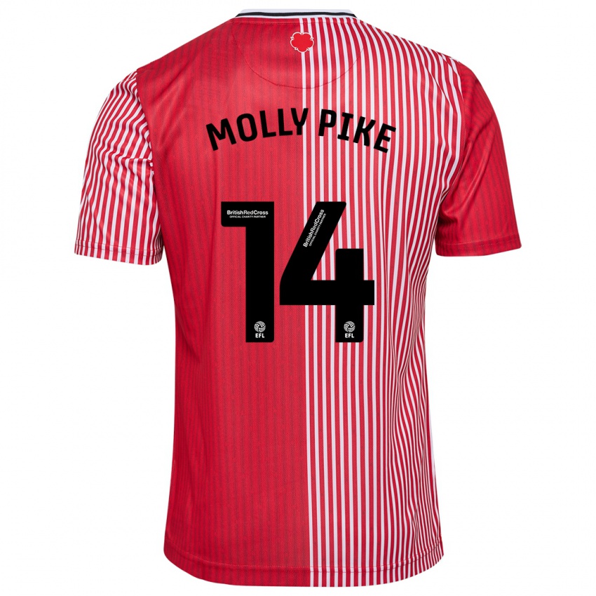 Homme Maillot Molly Pike #14 Rouge Tenues Domicile 2023/24 T-Shirt Belgique