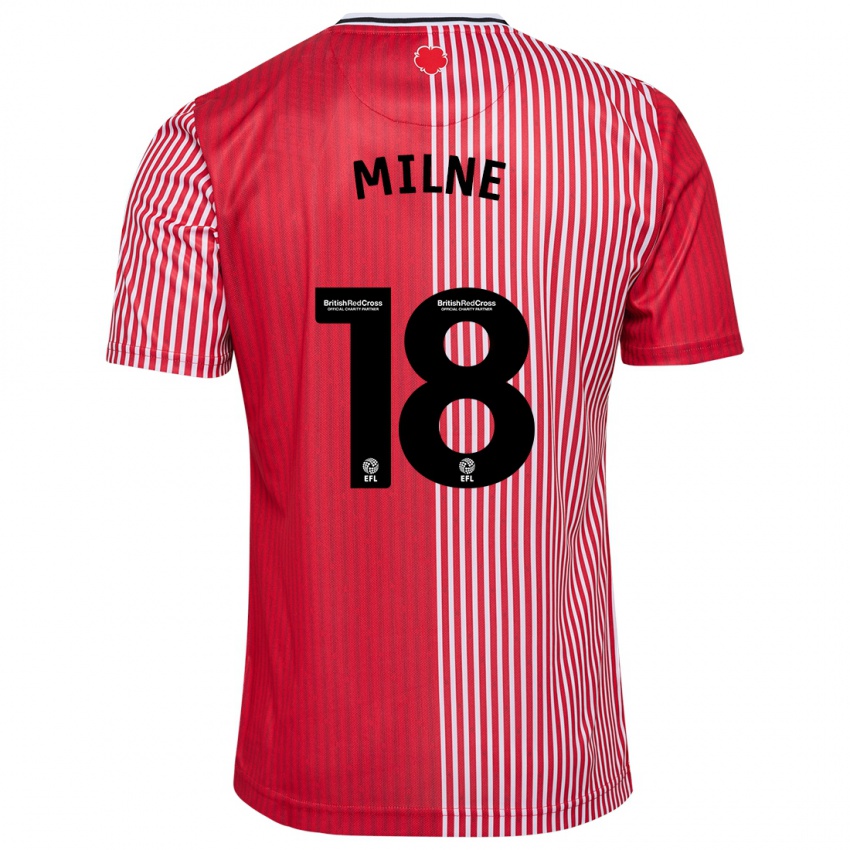 Homme Maillot Isabel Milne #18 Rouge Tenues Domicile 2023/24 T-Shirt Belgique
