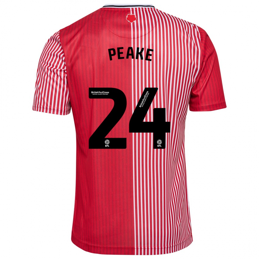 Herren Paige Peake #24 Rot Heimtrikot Trikot 2023/24 T-Shirt Belgien