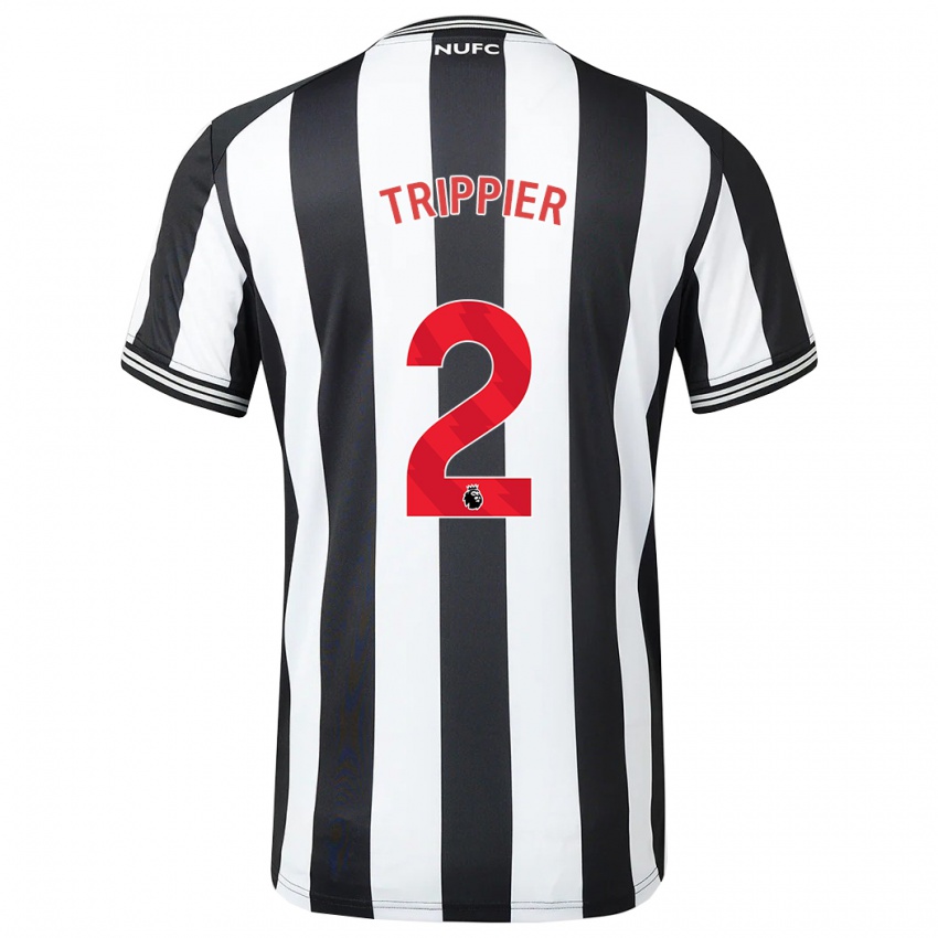 Herren Kieran Trippier #2 Schwarz-Weiss Heimtrikot Trikot 2023/24 T-Shirt Belgien