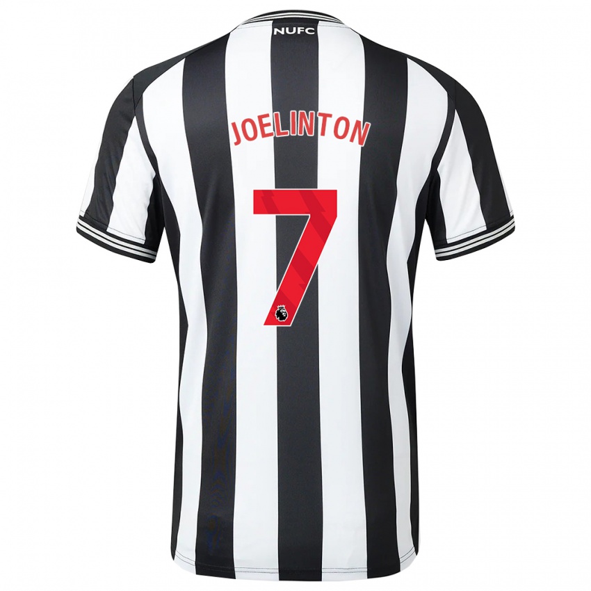 Homme Maillot Joelinton #7 Noir Blanc Tenues Domicile 2023/24 T-Shirt Belgique
