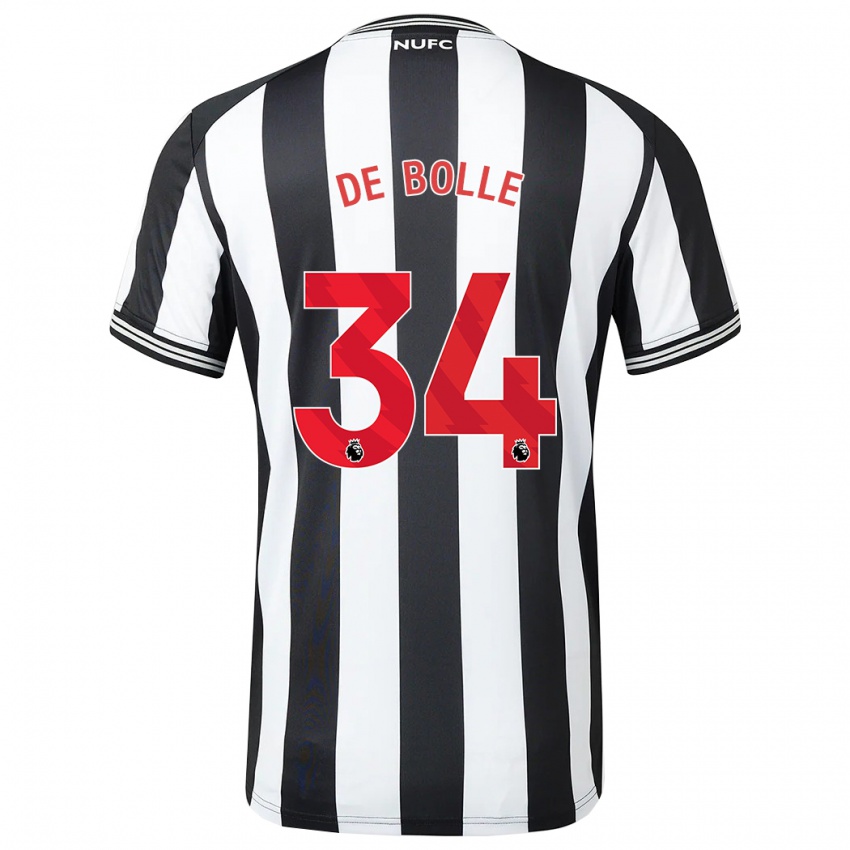 Homme Maillot Lucas De Bolle #34 Noir Blanc Tenues Domicile 2023/24 T-Shirt Belgique