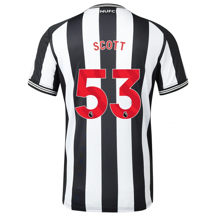 Homme Maillot Joshua Scott #53 Noir Blanc Tenues Domicile 2023/24 T-Shirt Belgique