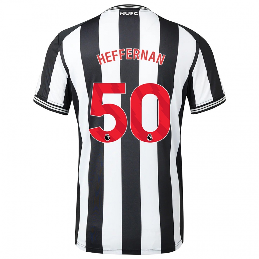 Homme Maillot Cathal Heffernan #50 Noir Blanc Tenues Domicile 2023/24 T-Shirt Belgique