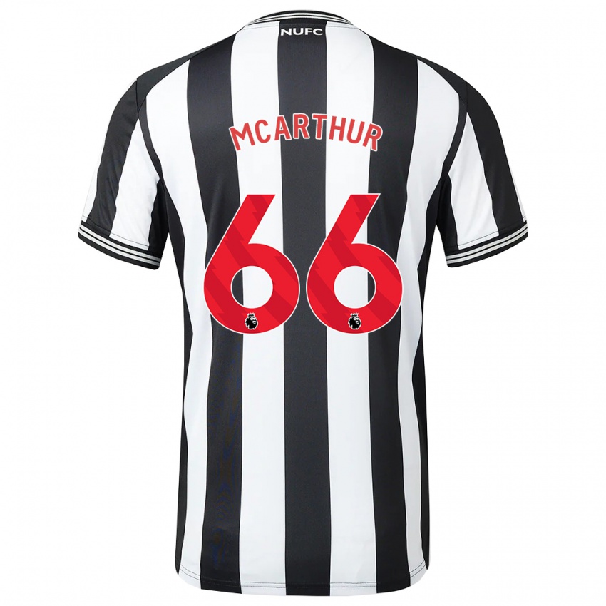 Homme Maillot Charlie Mcarthur #66 Noir Blanc Tenues Domicile 2023/24 T-Shirt Belgique