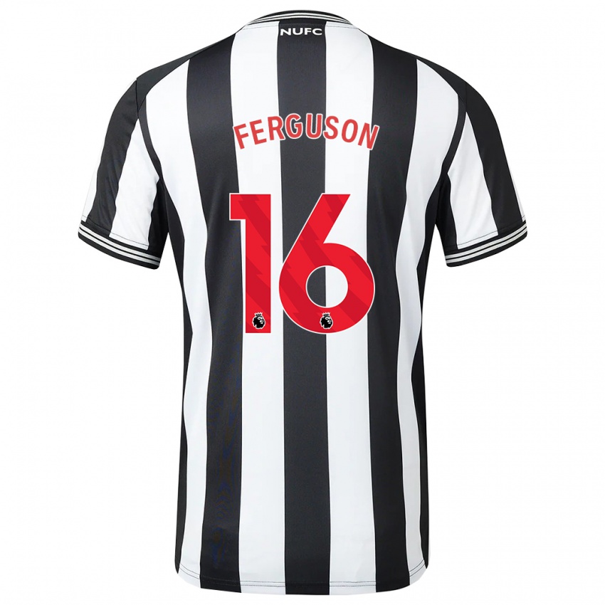 Homme Maillot Becky Ferguson #16 Noir Blanc Tenues Domicile 2023/24 T-Shirt Belgique