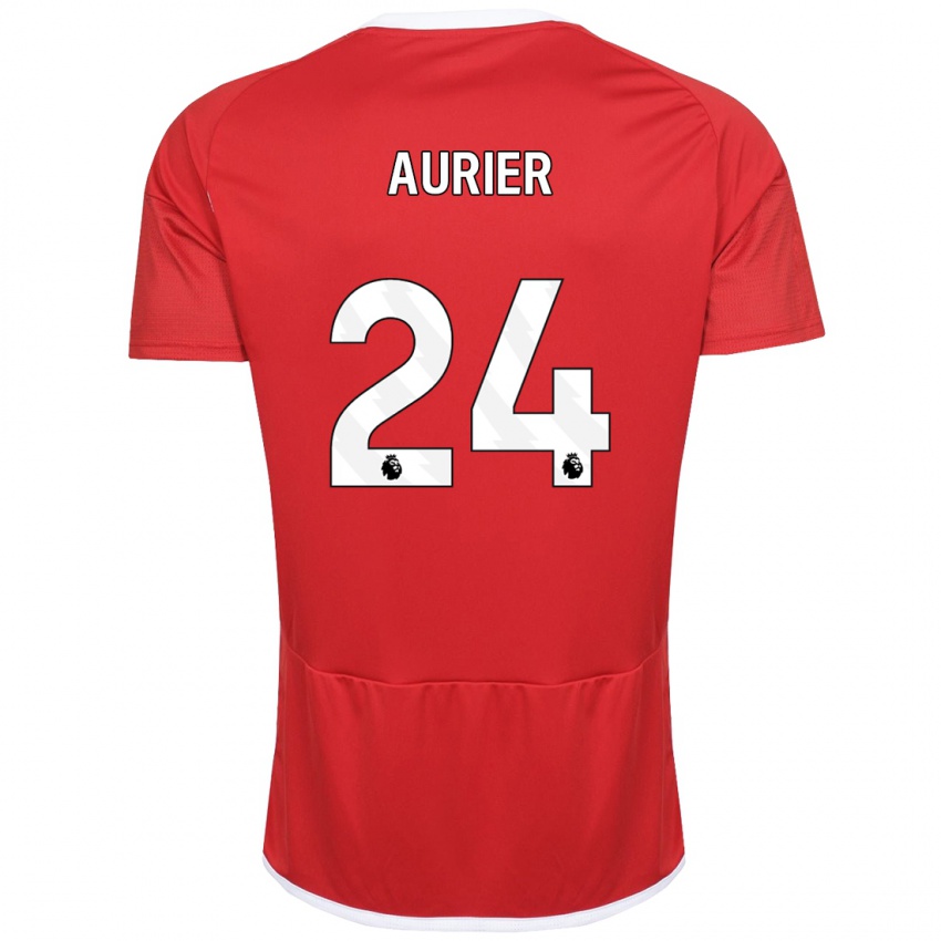 Herren Serge Aurier #24 Rot Heimtrikot Trikot 2023/24 T-Shirt Belgien