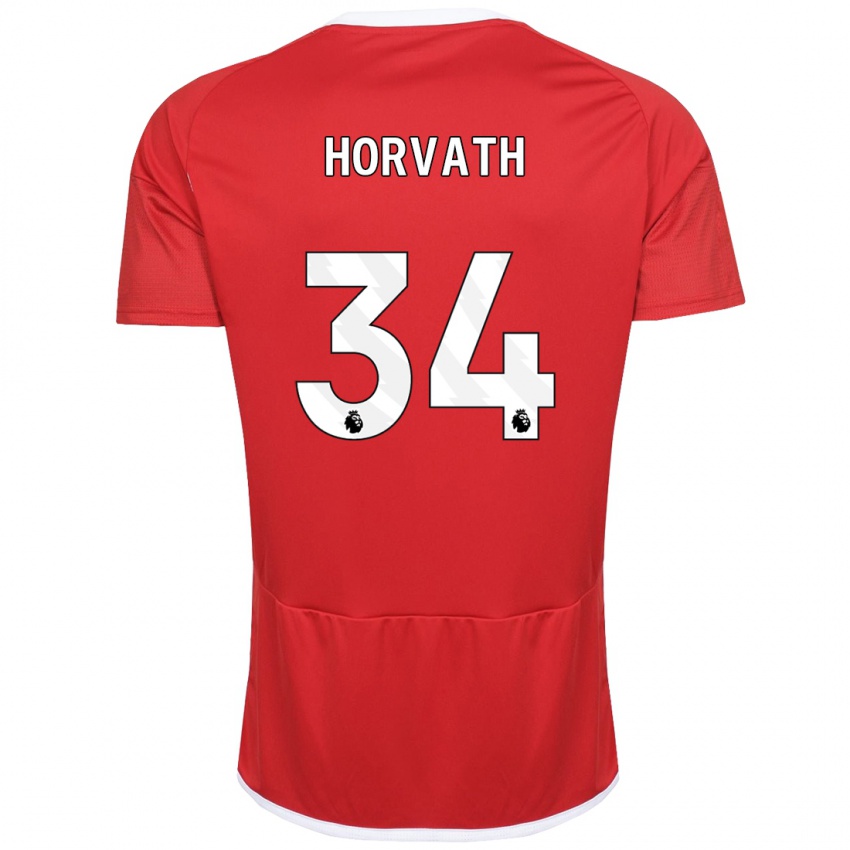 Heren Ethan Horvath #34 Rood Thuisshirt Thuistenue 2023/24 T-Shirt België