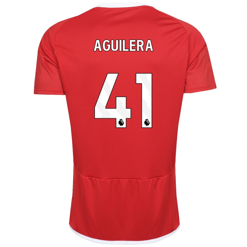 Herren Brandon Aguilera #41 Rot Heimtrikot Trikot 2023/24 T-Shirt Belgien