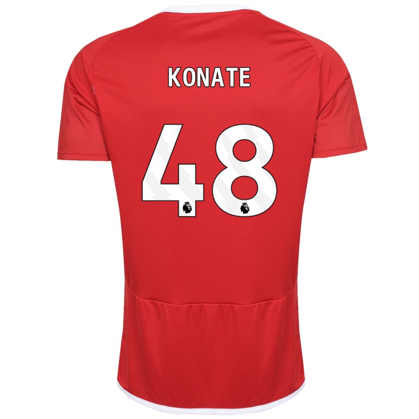 Heren Ateef Konaté #48 Rood Thuisshirt Thuistenue 2023/24 T-Shirt België