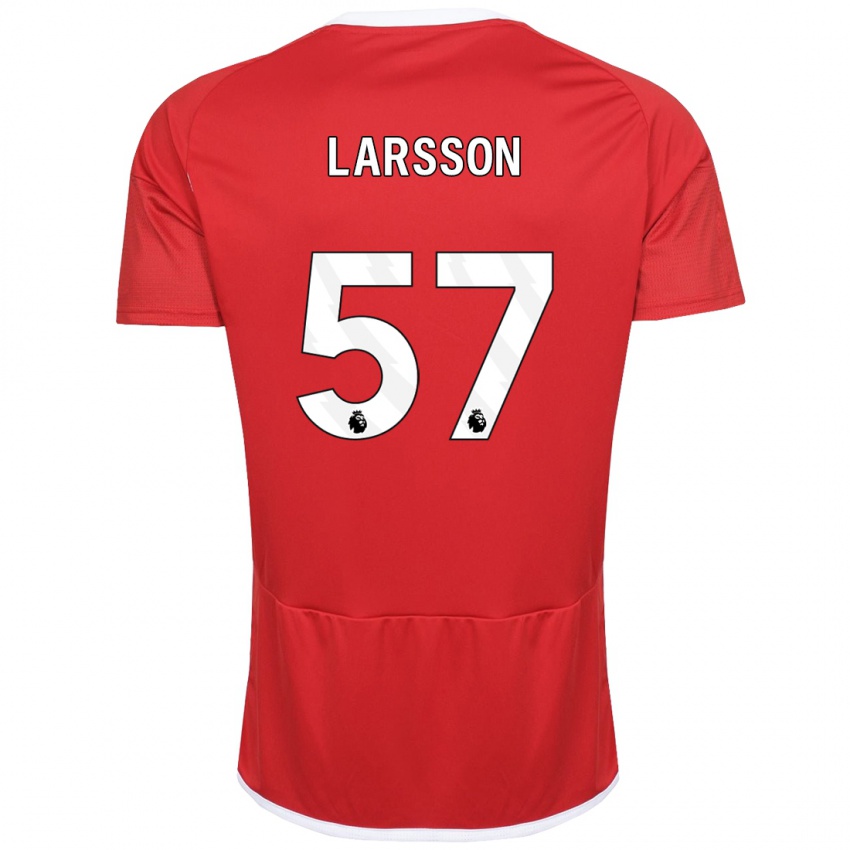 Herren Julian Larsson #57 Rot Heimtrikot Trikot 2023/24 T-Shirt Belgien