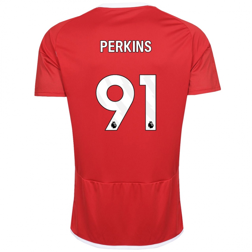 Herren Jack Perkins #91 Rot Heimtrikot Trikot 2023/24 T-Shirt Belgien