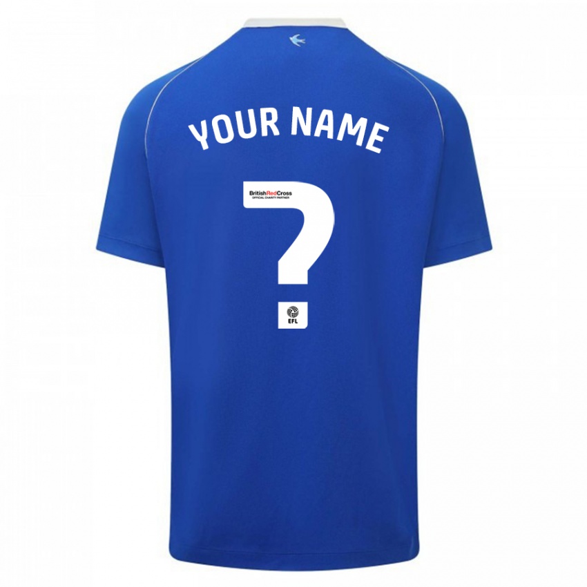 Heren Uw Naam #0 Blauw Thuisshirt Thuistenue 2023/24 T-Shirt België