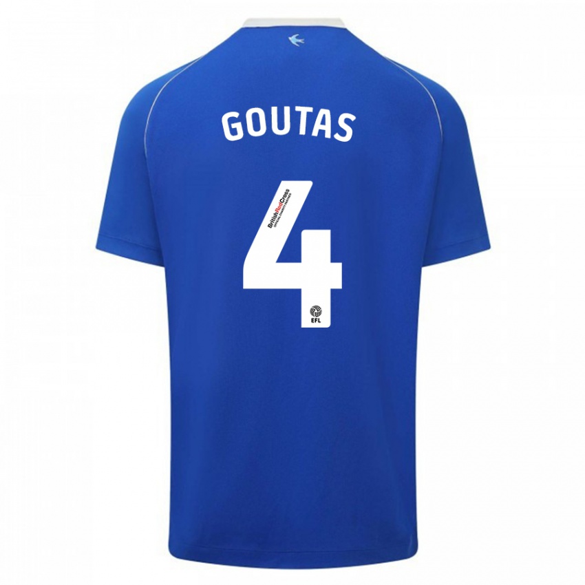 Herren Dimitrios Goutas #4 Blau Heimtrikot Trikot 2023/24 T-Shirt Belgien