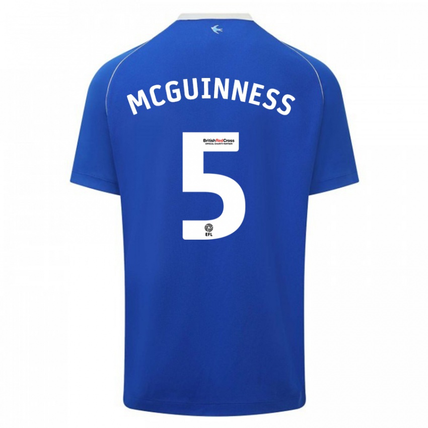 Herren Mark Mcguinness #5 Blau Heimtrikot Trikot 2023/24 T-Shirt Belgien
