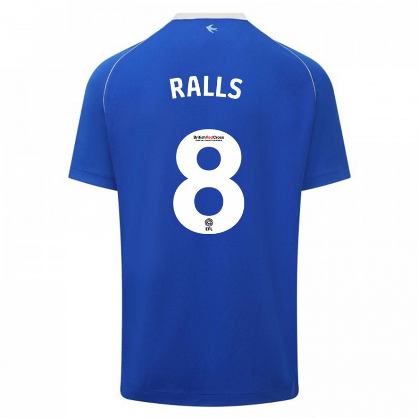Herren Joe Ralls #8 Blau Heimtrikot Trikot 2023/24 T-Shirt Belgien