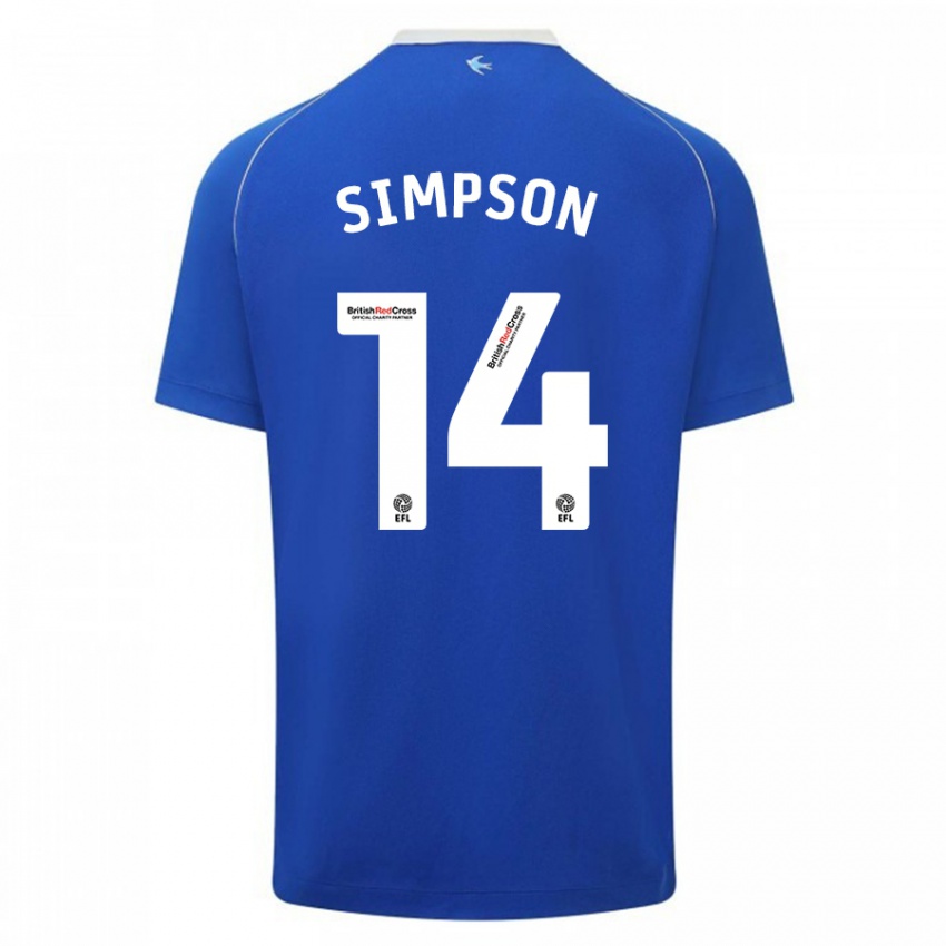 Herren Jasmine Simpson #14 Blau Heimtrikot Trikot 2023/24 T-Shirt Belgien