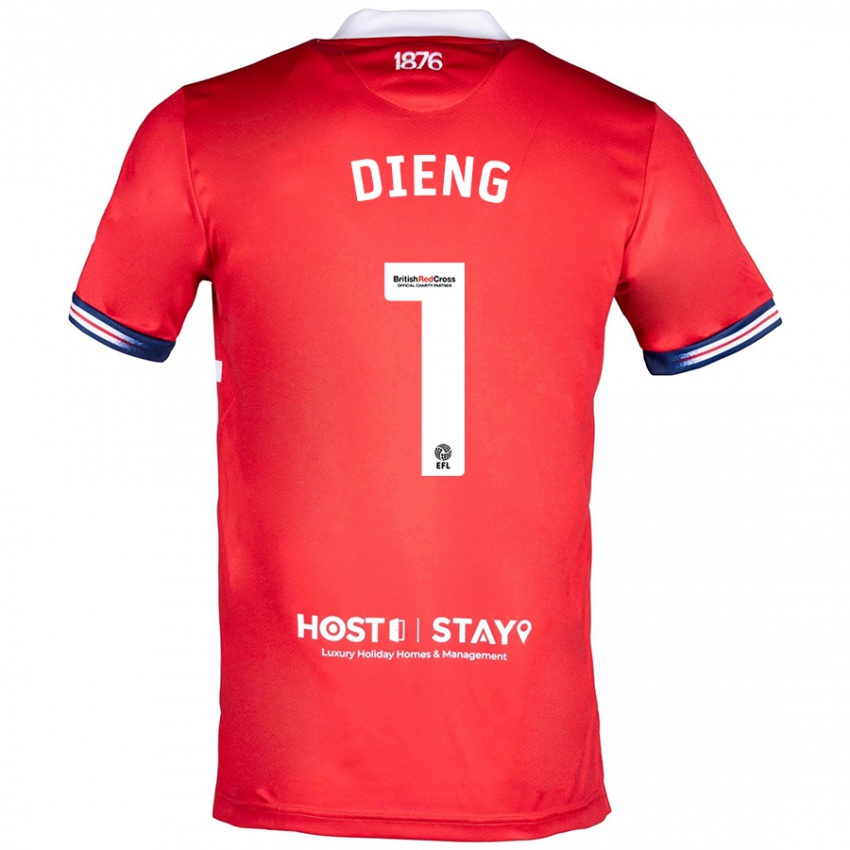 Herren Seny Dieng #1 Rot Heimtrikot Trikot 2023/24 T-Shirt Belgien