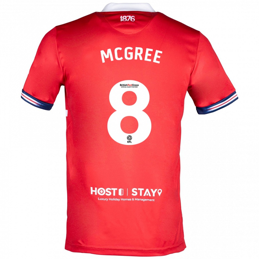 Herren Riley Mcgree #8 Rot Heimtrikot Trikot 2023/24 T-Shirt Belgien