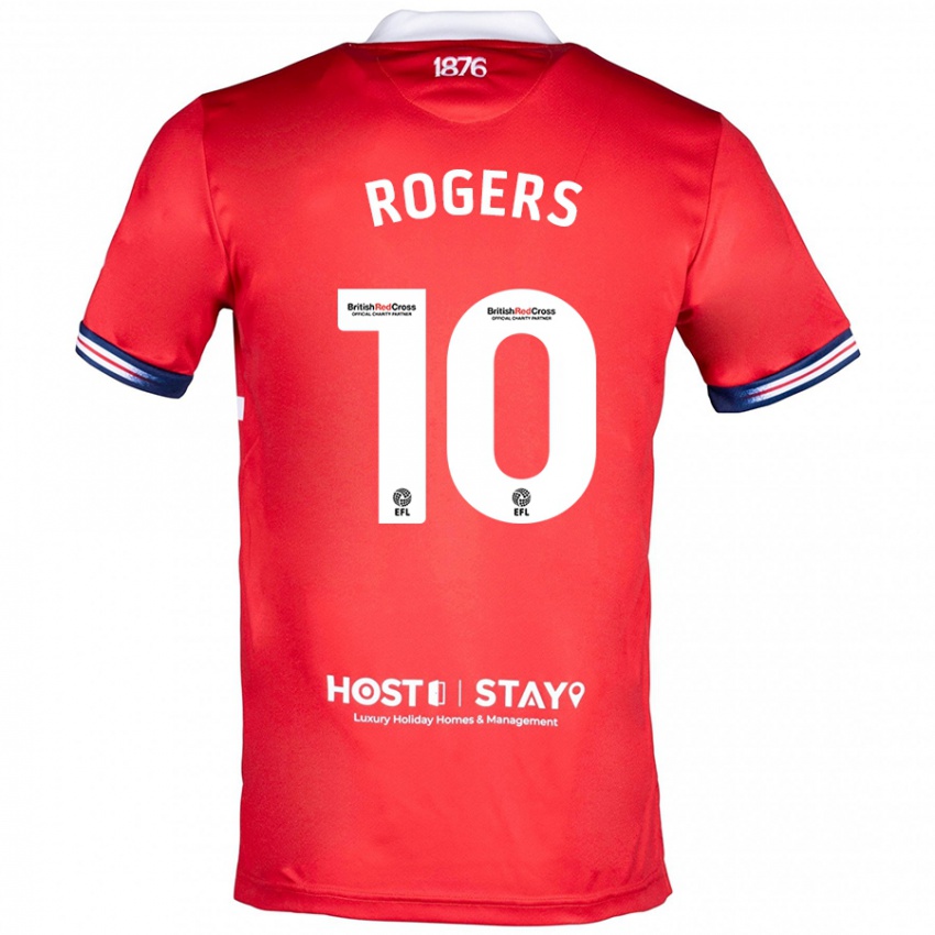 Herren Morgan Rogers #10 Rot Heimtrikot Trikot 2023/24 T-Shirt Belgien
