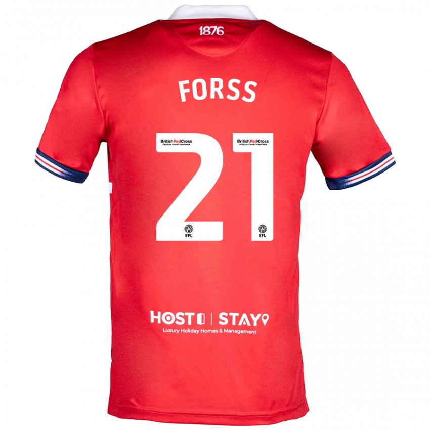 Herren Marcus Forss #21 Rot Heimtrikot Trikot 2023/24 T-Shirt Belgien