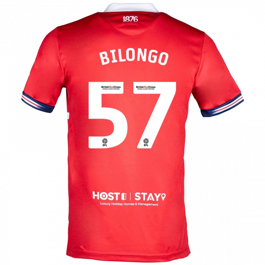 Herren Bryant Bilongo #57 Rot Heimtrikot Trikot 2023/24 T-Shirt Belgien