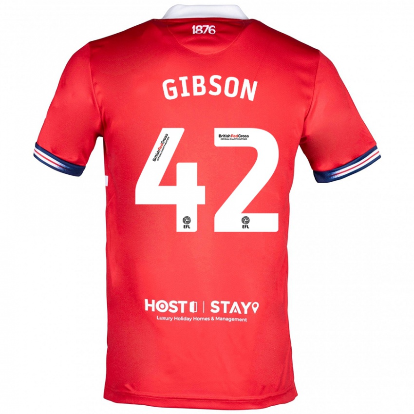 Herren Joseph Gibson #42 Rot Heimtrikot Trikot 2023/24 T-Shirt Belgien