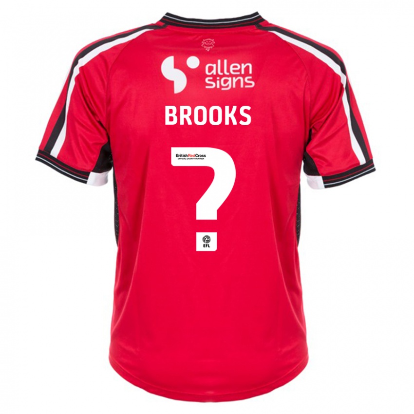Herren Billy Brooks #0 Rot Heimtrikot Trikot 2023/24 T-Shirt Belgien