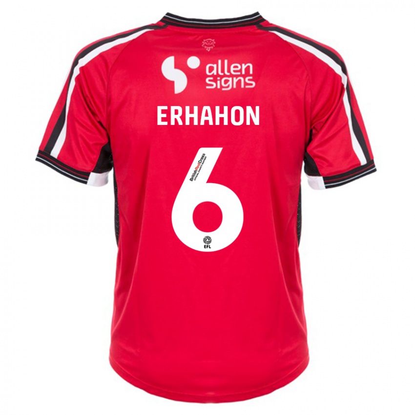 Herren Ethan Erhahon #6 Rot Heimtrikot Trikot 2023/24 T-Shirt Belgien
