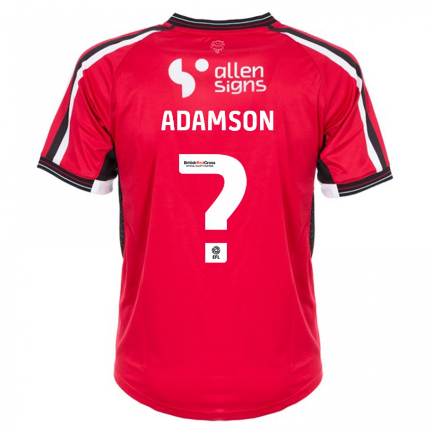 Herren Bailey Adamson #0 Rot Heimtrikot Trikot 2023/24 T-Shirt Belgien