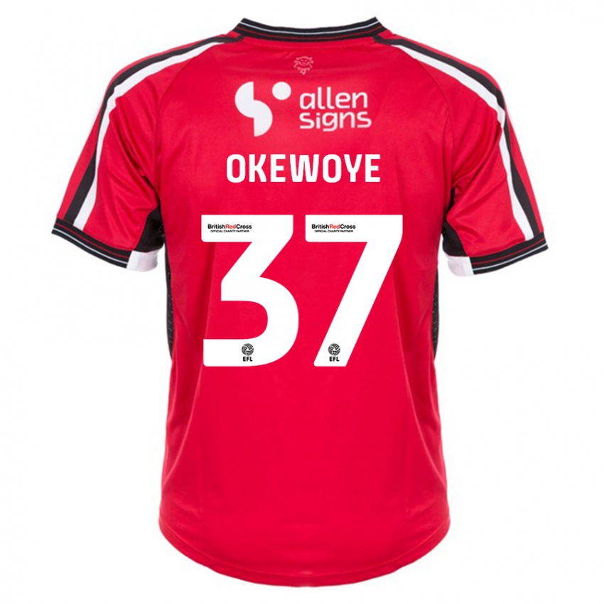 Herren Gbolahan Okewoye #37 Rot Heimtrikot Trikot 2023/24 T-Shirt Belgien