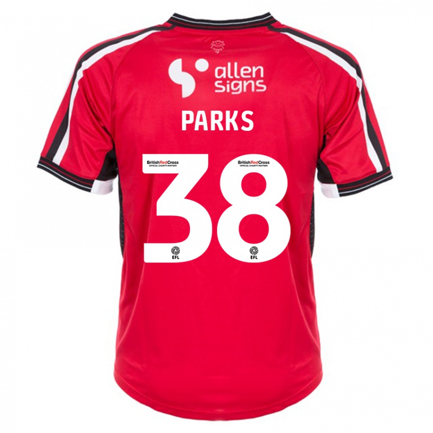 Herren Charlie Parks #38 Rot Heimtrikot Trikot 2023/24 T-Shirt Belgien