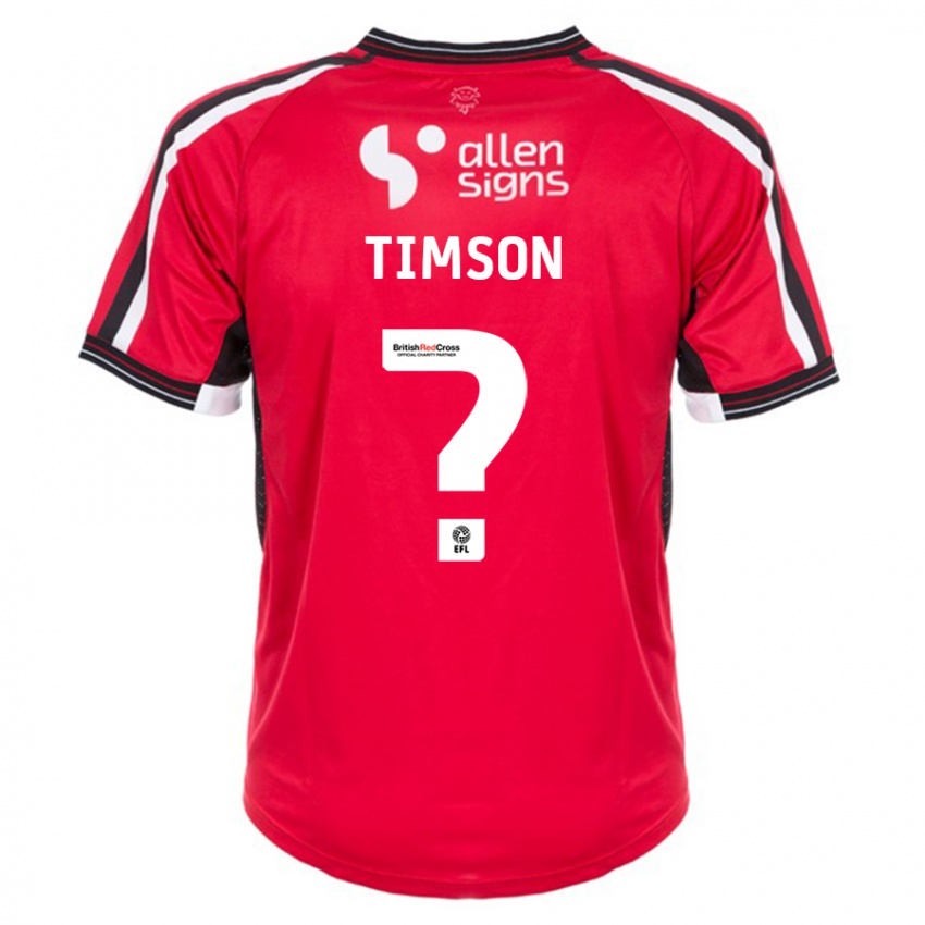 Herren Lana Timson #0 Rot Heimtrikot Trikot 2023/24 T-Shirt Belgien
