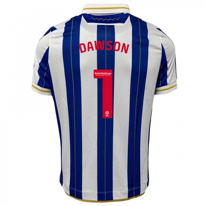 Herren Cameron Dawson #1 Blau Weiss Heimtrikot Trikot 2023/24 T-Shirt Belgien