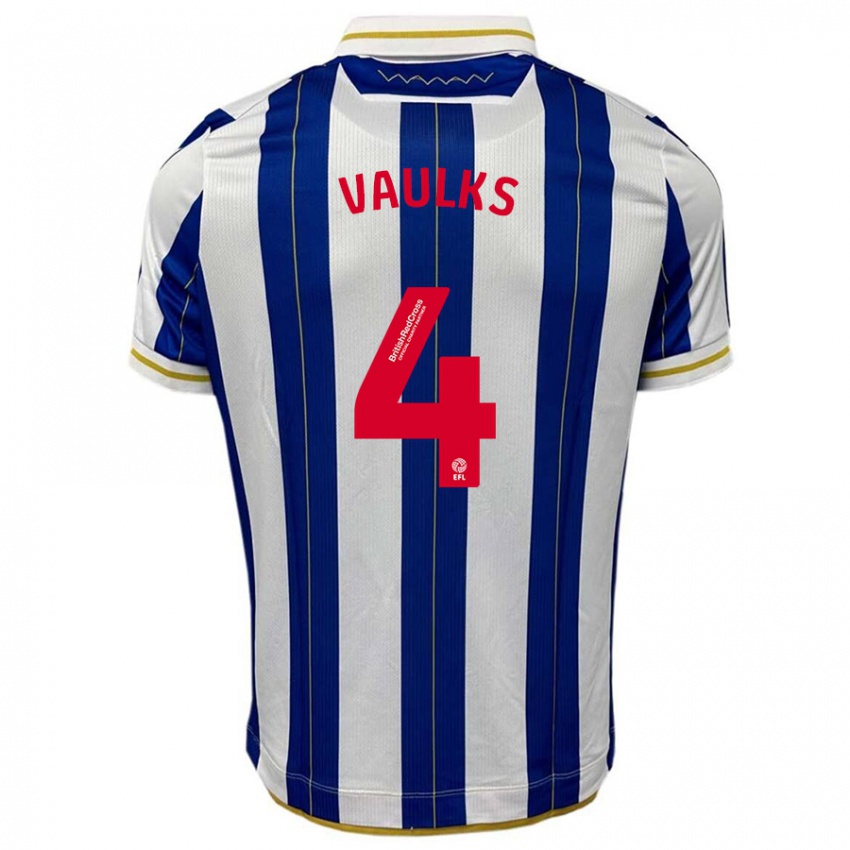 Herren Will Vaulks #4 Blau Weiss Heimtrikot Trikot 2023/24 T-Shirt Belgien