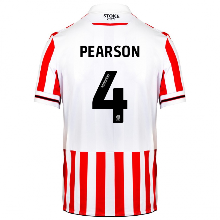 Heren Ben Pearson #4 Rood Wit Thuisshirt Thuistenue 2023/24 T-Shirt België