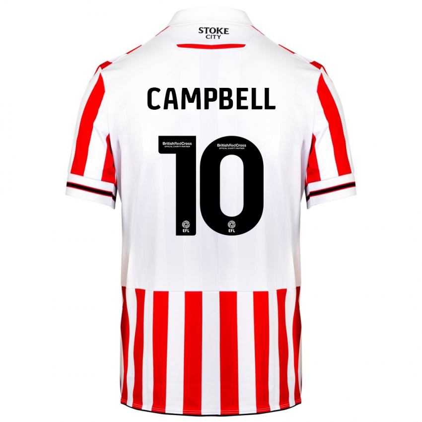 Heren Tyrese Campbell #10 Rood Wit Thuisshirt Thuistenue 2023/24 T-Shirt België