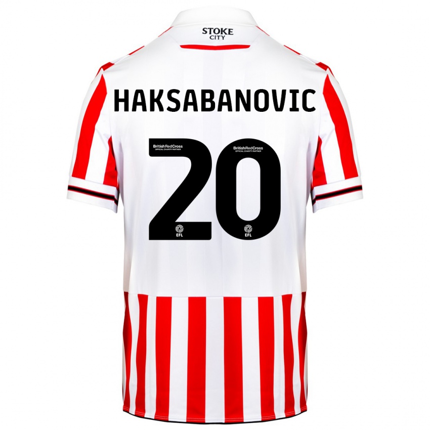 Heren Sead Hakšabanović #20 Rood Wit Thuisshirt Thuistenue 2023/24 T-Shirt België