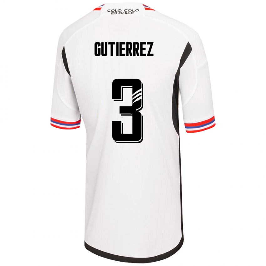 Herren Daniel Gutiérrez #3 Weiß Heimtrikot Trikot 2023/24 T-Shirt Belgien