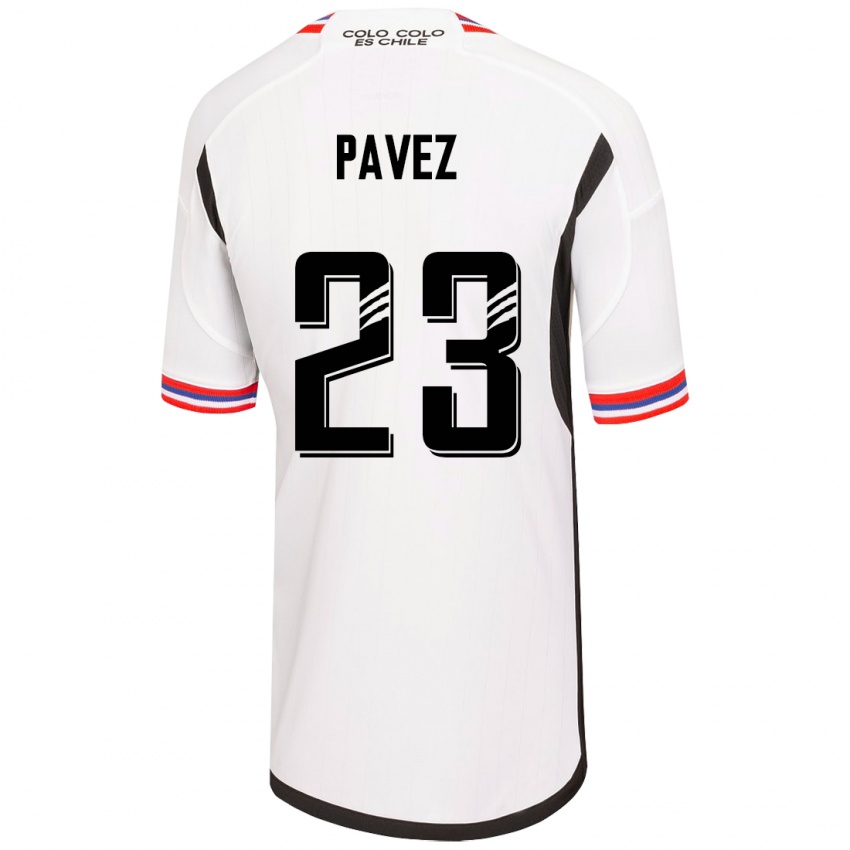 Herren Esteban Pavez #23 Weiß Heimtrikot Trikot 2023/24 T-Shirt Belgien