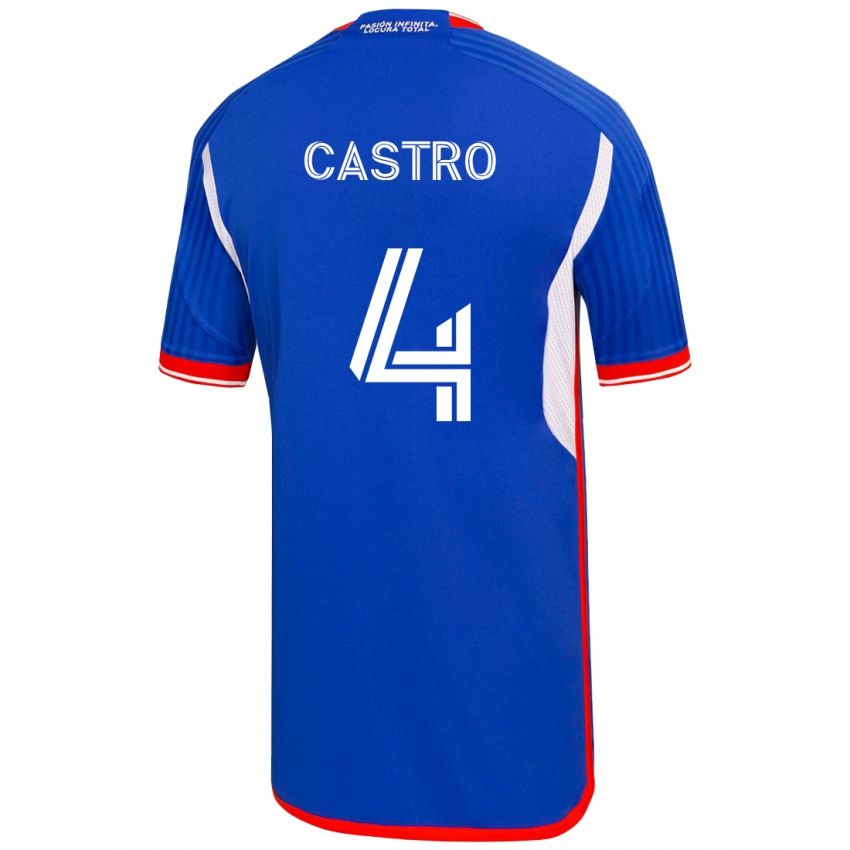 Herren José Ignacio Castro #4 Blau Heimtrikot Trikot 2023/24 T-Shirt Belgien