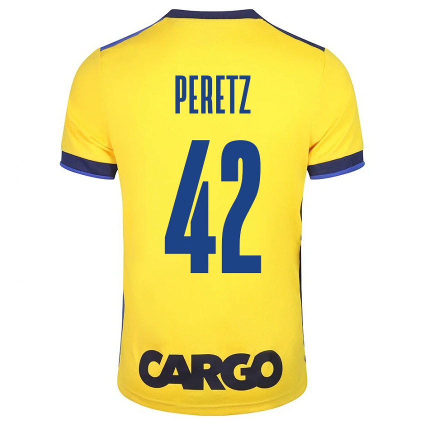 Heren Dor Peretz #42 Geel Thuisshirt Thuistenue 2023/24 T-Shirt België